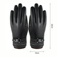 thumbnail image 5 of Leather Gloves for Men,Winter Sheepskin Leather Driving Gloves,Touchscreen Wool Fleece Lined Warm Gloves for Gift, 5 of 8
