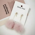 thumbnail image 6 of HOOUN SoftFur Ball Pompom Long Earrings Drop Dangle Earrings Women Ear Studs Jewel-ca_-White, 6 of 7