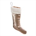 thumbnail image 1 of Saro Lifestyle Colección Paillette Lentejuelas Brillantes Con Puño Sherpa Medias Navideñas 10" X 18" Champán, 1 of 3