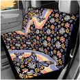 thumbnail image 3 of KUIFORTI Hippie Flowers Auto Seat Covers Set 14 Pcs with Auto Center Console Armrest Pad Steering Wheel Cover Car Seat Belt Pad Cover Car Headrest Covers for Most Cars, 3 of 6