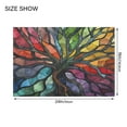 thumbnail image 3 of 2 Piece Soft Bathroom Rug Set Colorful Tree Branches Bath Mat and U-Shaped Toilet Contour Rug (16"x24"+20"x24"), 3 of 8