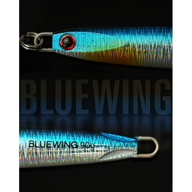 BLUEWING Speed Vertical Jigging Lure, Offshore Vertical Jig Deep Sea  Jigging Lures, Saltwater Jigs Fishing Lures for Tuna Salmon Snapper Kingfish,  Blue/Gold,90g 
