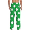 thumbnail image 6 of Mens Pajama Pants, Green And White Polka Dot Soft Sleep & Lounge Pants for Men, Cuteness Casual PJ Bottoms Pants with Pockets, 6 of 7