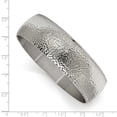 thumbnail image 2 of Stainless Steel Polished and Brushed Hammered Bangle Bracelet, 2 of 2