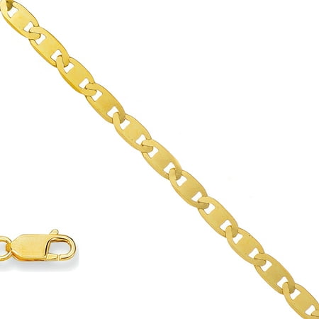 10k Solid Yellow Gold 1.7mm Mariner Chain Necklace - 16 18 20 24