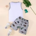 thumbnail image 4 of Caqnni Toddler Baby Boy Summer Clothes Checkered Palm Print Shirt Tops and Shorts Set 2Pcs Cotton Outfit 3 6 12 18 Months 2T Short Sets Summer Pjs Summer Outfits (3-4 Years), 4 of 6