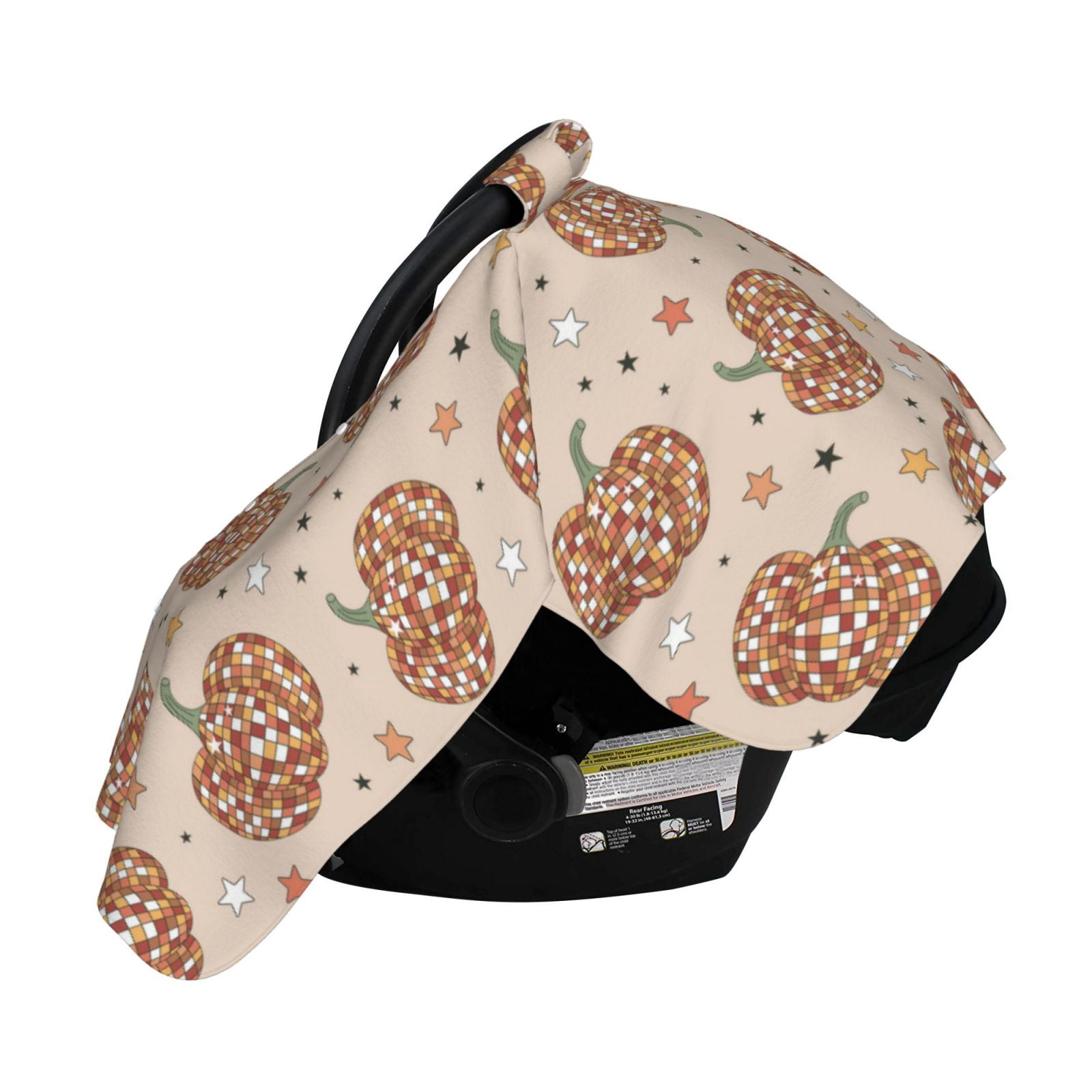 Naloa Groovy Disco Pumpkin Baby Car Seat Cover, Breathable Baby Carrier Cover, Multiuse Baby Carrier Cover & Nursing Breastfeeding Cover