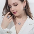 thumbnail image 3 of Beauty Multicolor CZ Stone Flower Necklace Earrings Ring Jewelry Set for Women, 3 of 9