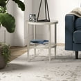thumbnail image 2 of Henn&Hart 20" Satin Nickel Finish Metal/Glass Side Table, 2 of 7
