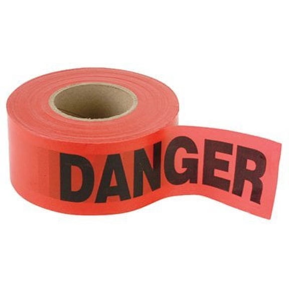 C.H. Hanson Danger Tape Red Weather Resistant Vinyl - 1000 Ft Roll, Red