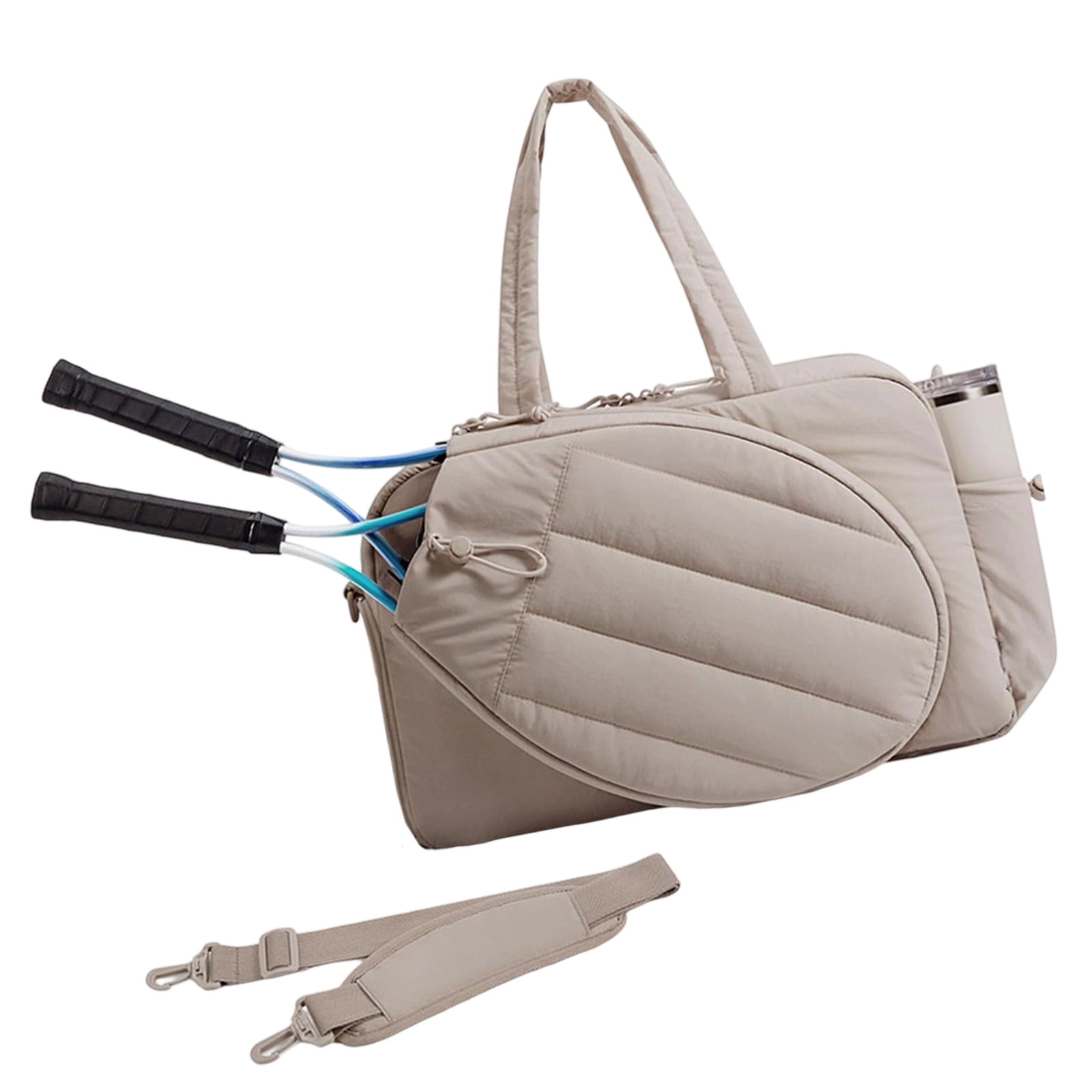 Nylon Tennis Bag With Front Storage For 2 Rackets Reinforced Handles For Active Lover Sport Casual Use