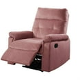 thumbnail image 2 of Jessy Manual Recliner Chair, Tufted Cushioned Rose Pink Velvet, 2 of 6