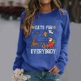 thumbnail image 2 of Gibobby Jersey de forro polar Sudadera de cuello Rojoondo con estampado navideño para mujer, de cuello Rojoondo, Tops, camisas casuales de manga larga, blusa suelta (Azul, L), 2 of 4