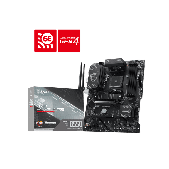 MSI B550 GAMING WIFI6E AM4 AMD B550 SATA 6GB/S 1G LAN DDR4 M.2 Wi-Fi 6E ATX Motherboard