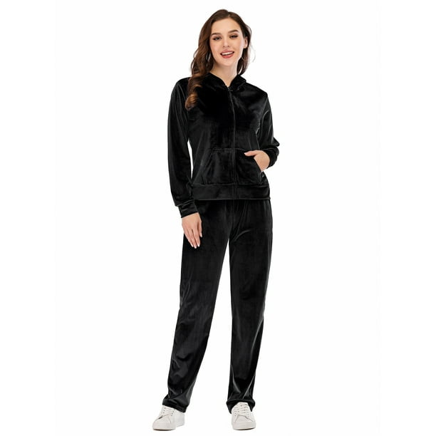 Dodoing - DODOING 2Pcs Women's Active Sweatsuit Zip Hoodie Tracksuit Set Loungewear Jogging