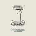 thumbnail image 6 of Gibson Home Two-Tier Fruit Basket with Banana Hanger – Black Metal Countertop Produce Stand – Kitchen Storage Organizer for Apples, Oranges, Bananas – Durable Iron Wire Frame, 6 of 8