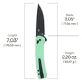 thumbnail image 5 of CRKT Q Compact Everyday Carry Folding Knife with Crossbar Lock: 14C28N Steel Plain Edge Blade, Blue Glass-Reinforced Nylon Handle, Pocket Clip, 7075B, 5 of 6