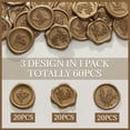 thumbnail image 2 of 60 Pcs Bronze Gold Rosemary Wax Seal Stickers, Self-Adhesive Decorative Vintage Embossed Envelope Seal, 3 Floral Designs for Wedding Invitations Gift Wrapping, 2 of 11