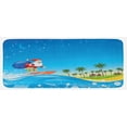 thumbnail image 1 of Christmas Kitchen Mat, Surfing Santa on a Wave with Sack at the Beach Tropical Night Fantasy Cartoon, Plush Decorative Kitchen Mat with Non Slip Backing, 47" X 19", Multicolor, by Ambesonne, 1 of 1