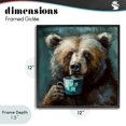 thumbnail image 4 of Stupell Industries Farmhouse Bear with Cup Of Joe Black Framed Giclee Art, 12 x 12, by Tina LeCour, 4 of 8