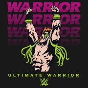 Girl's WWE Ultimate Warrior Pink and Green Graphic Tee Black X Large