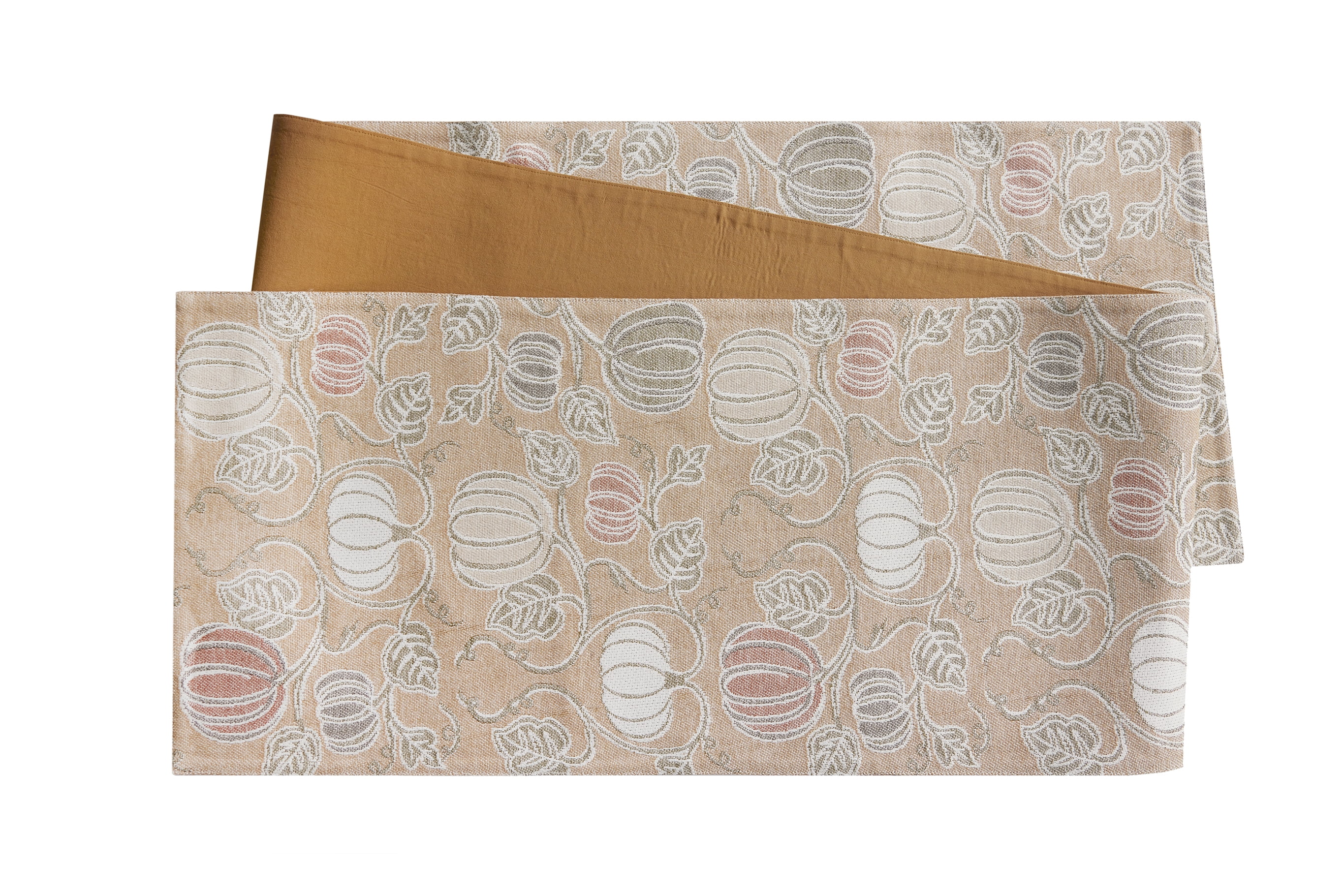 Harvest Pumpkins 13" x 72" Table Runner - 100% Cotton, Brown