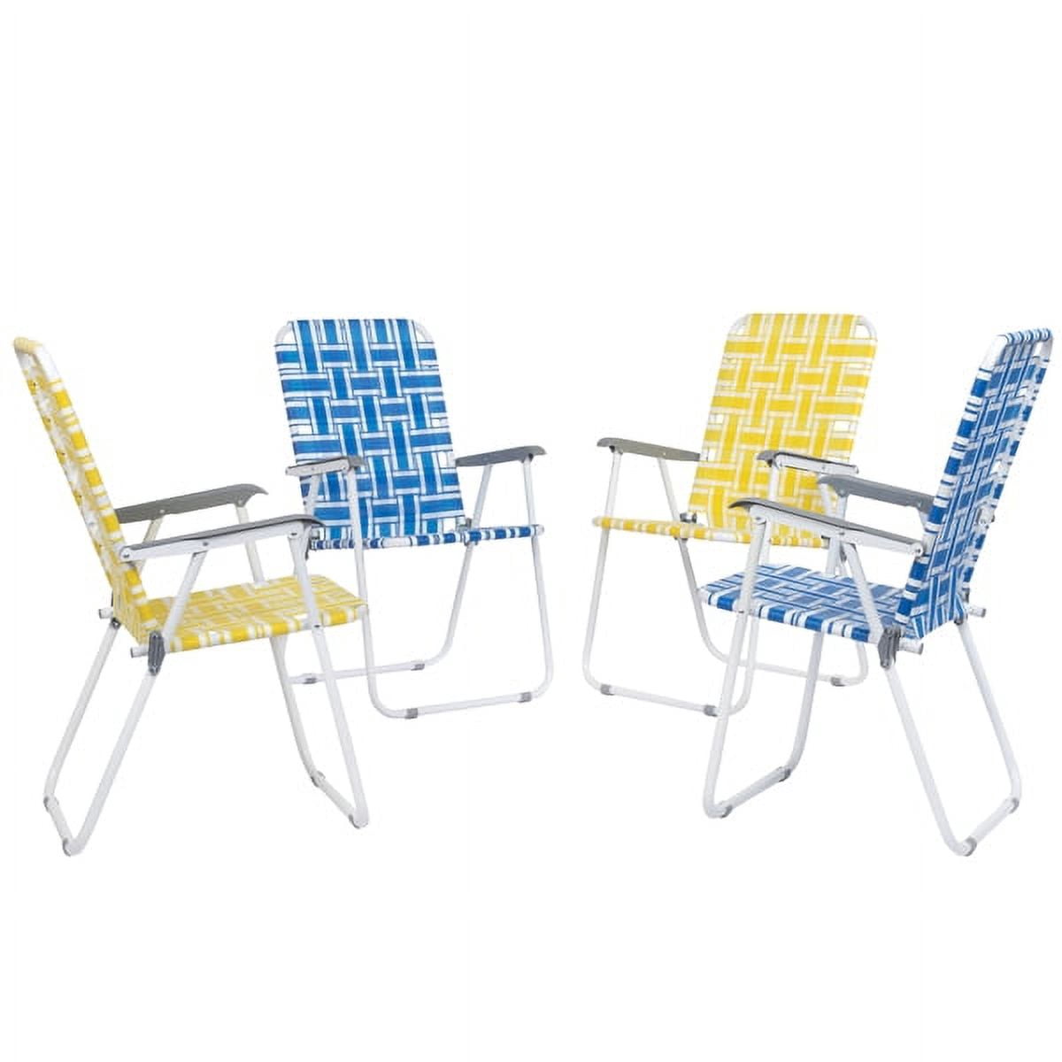 Ambifirner Patio Lawn Chairs Folding Set of 2 with Detachable Cup Holder, Webbed Beach Chair Folding Chair Outdoor Portable Camping Chair for Yard