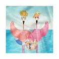 thumbnail image 1 of Tropical Decorative Satin Napkins Set of 4, Pattern of Cool Flamingo Couple on Vacation Summertime Elements Exotic Setting, Square Fabric Party & Dinner Napkin, 12", Multicolor, by Ambesonne, 1 of 2