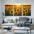 thumbnail image 4 of Hieng Wall Art Golden Sunflower Oil Painting Rural Sunset Sunflower Field Scenery Canvas Wall Art Living Room Dining Room Decor Poster Wrapped Canvas（Only canvas）, 4 of 6