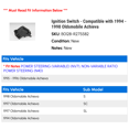 thumbnail image 2 of Ignition Switch - Compatible with 1994 - 1998 Oldsmobile Achieva 1995 1996 1997, 2 of 2