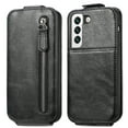 thumbnail image 2 of SaniMore for Samsung Galaxy S21 Magnetic Closure Top & Bottom Flip Wallet Case, Premium PU Leather Cover with Car Mount Card Slot & Adjustable Kickstand Full Body Protective Shell, Black, 2 of 9