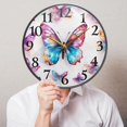 thumbnail image 5 of Butterfly Wall Clocks Battery Operated 9.5 Inch Round Clock Acrylic Silent Non-Ticking Bedroom Living Room Decorative Clocks, 5 of 10