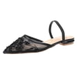 thumbnail image 2 of Samdudou Dressy Flats for Women Elegant Pointed Closed Toe Slingback Shoes Sheer Mesh Rhinestone Embellished Slides Wedding Evening Party Bridal Footwear Style, 2 of 9
