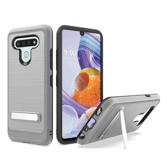GSA Slim Brushed Case w/ith Kickstand for LG Stylo 6 - Gray/Black