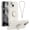 Antique White, variant on KOMI Silicone Phone Case for iPhone 16 with Screen Protector [Ring Holder Stand] [Wrist Strap] [Microfiber Lining] Slim Shockproof Protective Cover, 6.1 Inch, Antique White