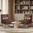 thumbnail image 4 of HELLHERO Coffee Bean Pattern Elastic Bottom Breathable Armless Accent Chair Protector Stain Protection Slipper Chair Soft Cover for Armless Chair, 4 of 8