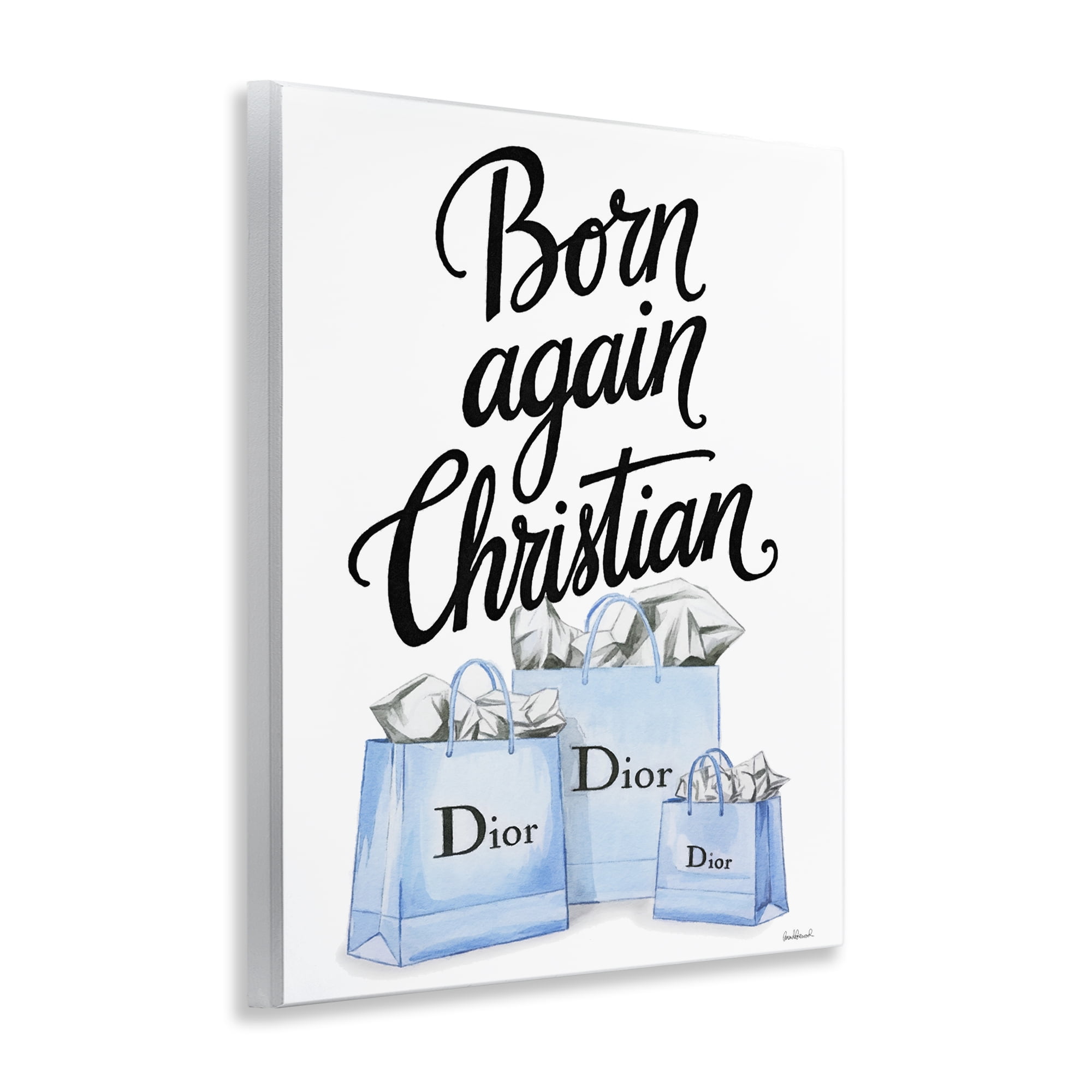 Glam Bags Born Again Christian Wall Plaque Art, design by Amanda Greenwood