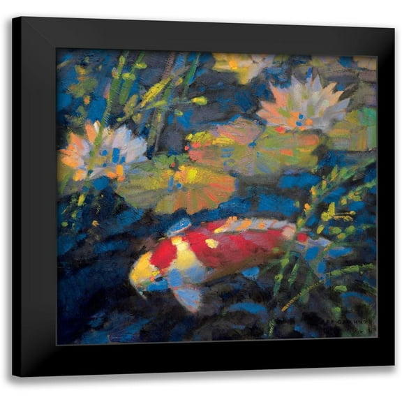 Ostlund, Leif 12x12 Black Modern Framed Museum Art Print Titled - Water Garden II
