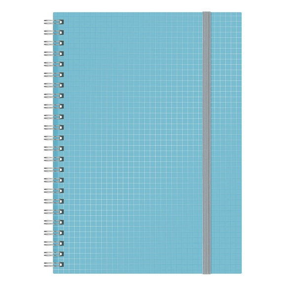 Cuaderno B5 con liga,Oxford, cuadro chico, 70 hojas, Azul