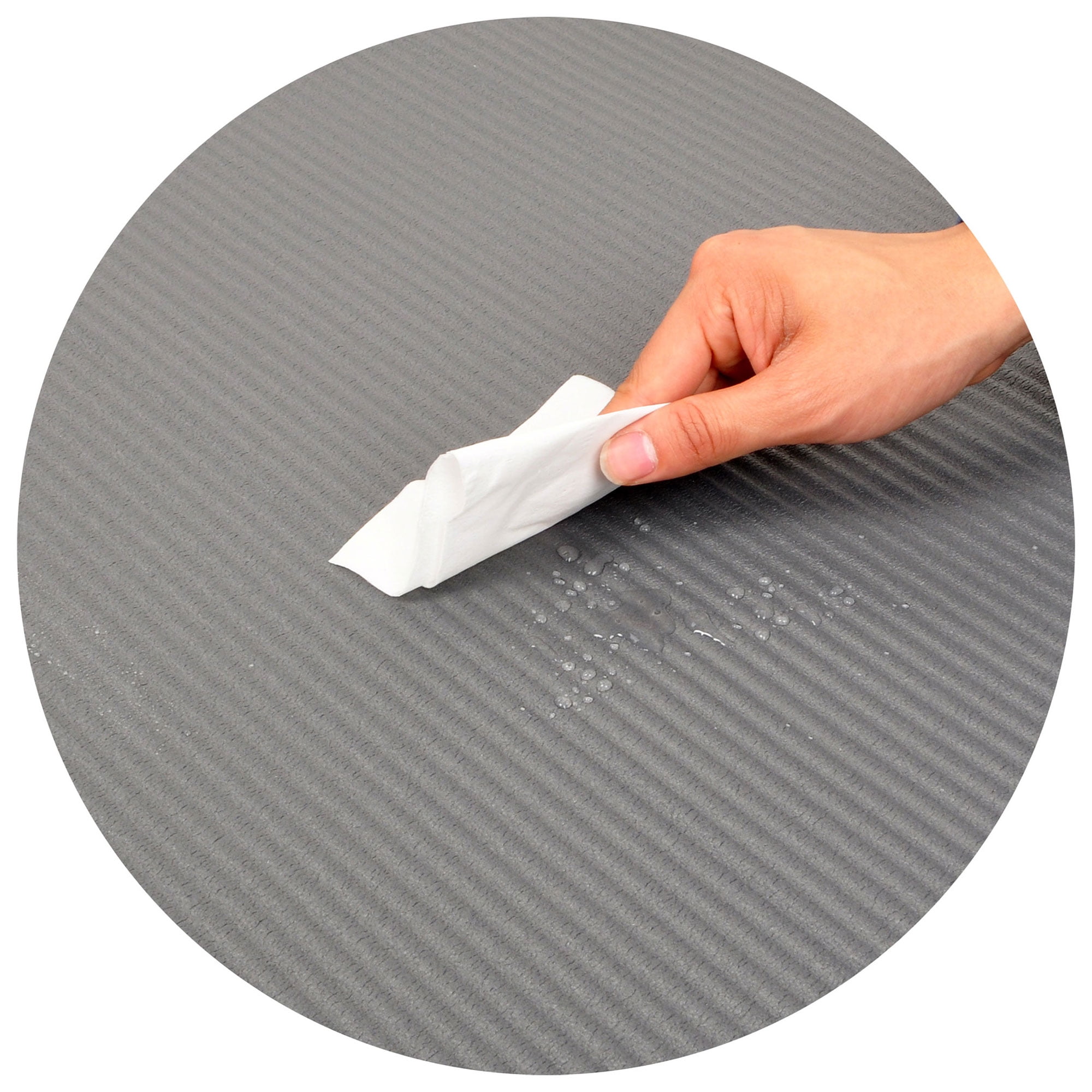 Signature Fitness 1" Extra Thick Exercise Yoga Mat with Carry Strap, Gray