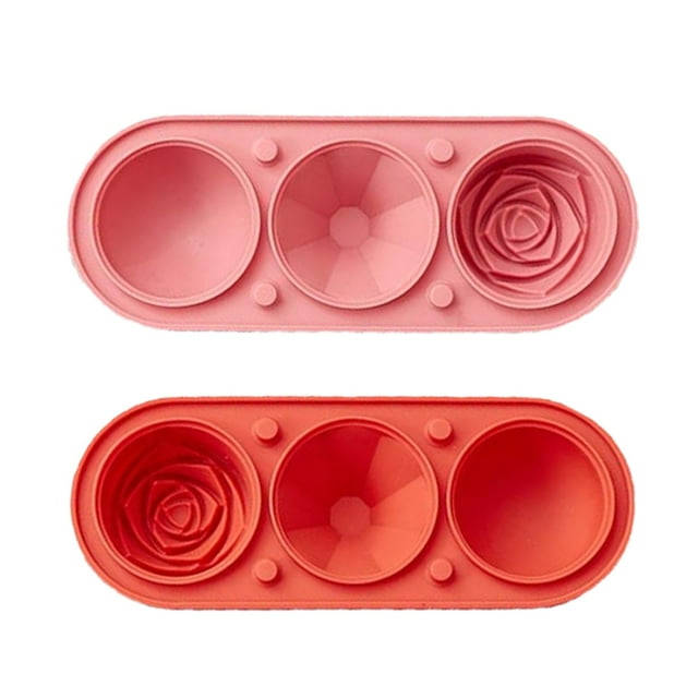 Ice Cube Tray,Rose Ice Cube Trays With Covers, Silicone Rose Ice Ball
