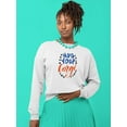 thumbnail image 2 of Hug Your Corgi Calligraphy Sweatshirt Women -Image by Shutterstock, Female Small, 2 of 4
