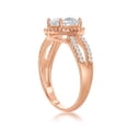 thumbnail image 2 of Daily Delight TheJewelryHut Designer Sterling Silver Halo Style CZ Engagement Ring - Rose Gold plated, 2 of 2