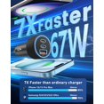 thumbnail image 3 of Cargador de coche KENHAO de 67 W con 3 puertos USB C PD/QC para Samsung iPhone, 3 of 7