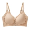 thumbnail image 7 of NIEWTR Front Closure Wireless Bras for Women No Underwire Compression Support Adjustable Straps Everyday Comfort Bra(Khaki,M), 7 of 7