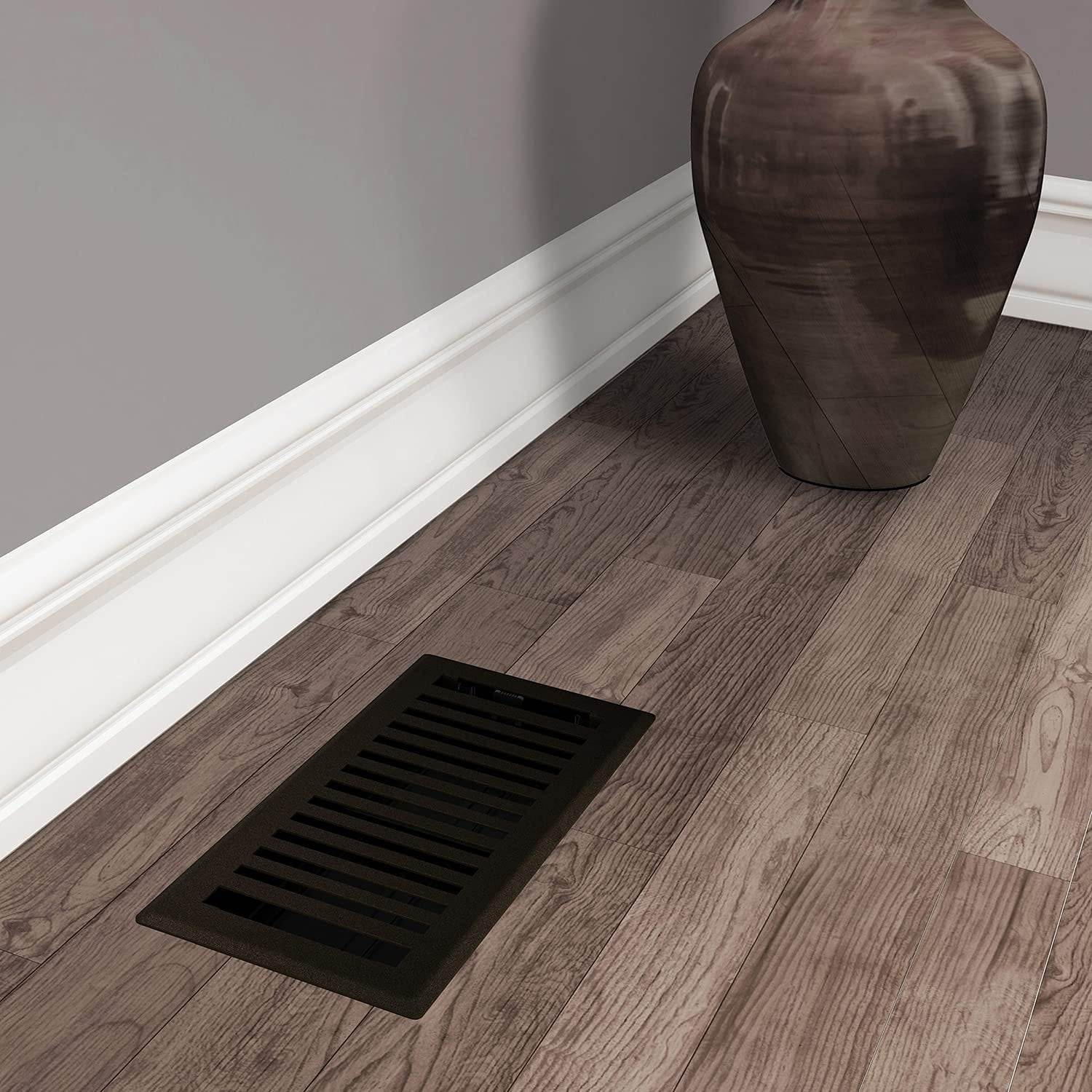 2-pack Imperial Montezuma Floor Register Classic - Adjustable Steel - 2 Pack, 4 x 10-Inch, Bronze Age — Residential Use, Standard Application