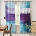 thumbnail image 4 of Turquoise Purple Kitchen Curtains 96 Inch Length, Geometric Abstract Modern Oil Painting Grommet Top Bedroom Living Room Curtains, Light Filtering Cafe Curtain Drapes 2 Panels Set 104''x96'', 4 of 9