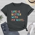 thumbnail image 2 of Womens Graphic Letter Print T Shirt Casual Loose Fit Short Sleeve Crewneck Top, 2 of 3