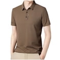 thumbnail image 2 of Large Men T Shirt, Mens Fashion Casual Solid Pullover Round Neck Buttons Short Shirts, 2 of 4