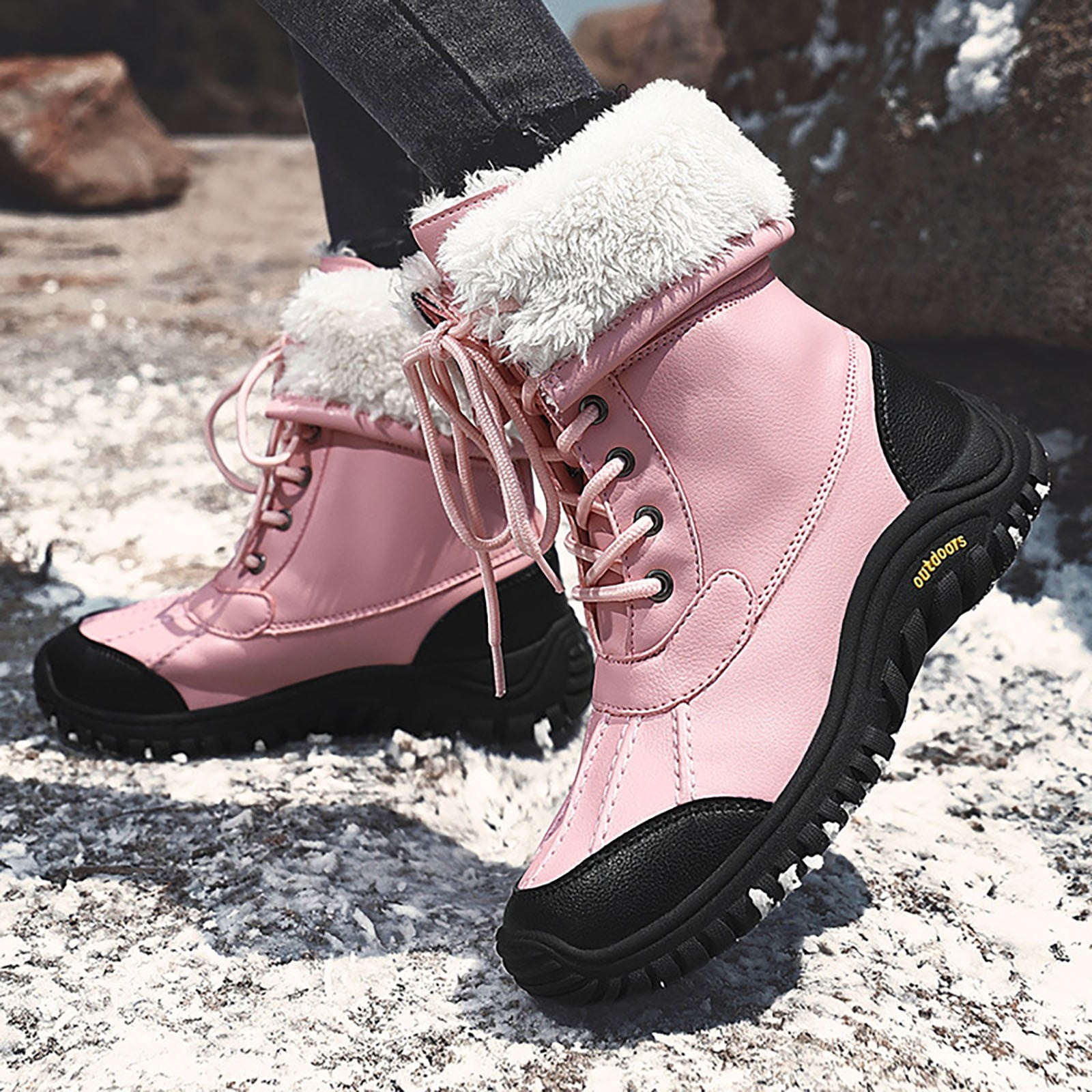 YOUSNH Cotton Boots Booties Boots Shoes for Women Snow Long Knee